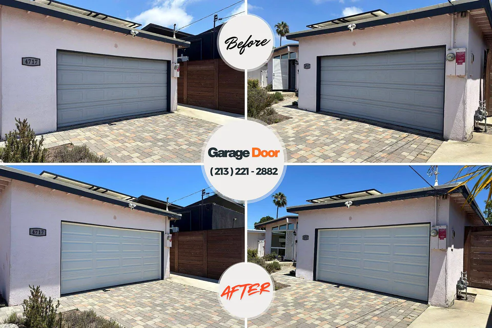 Before and after: garage door repair Bayview Estates Havre de Grace
